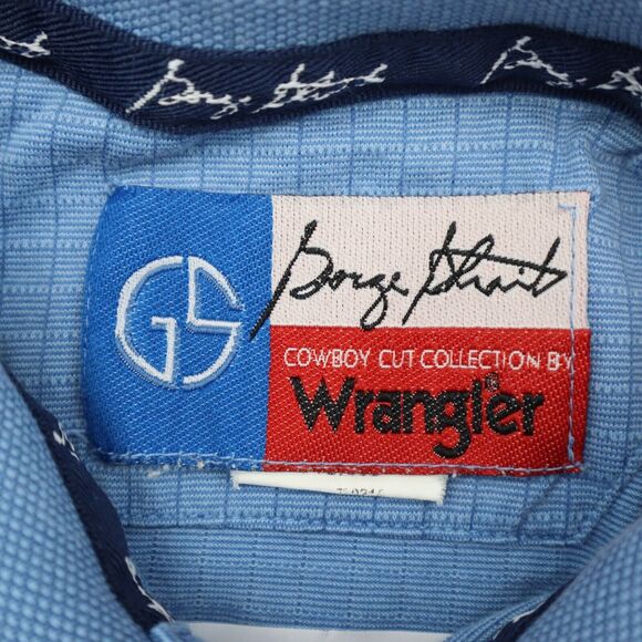 Wrangler Shirt Mens M Blue Short Sleeve Slit Chest Button Collared Top - Picture 2 of 16
